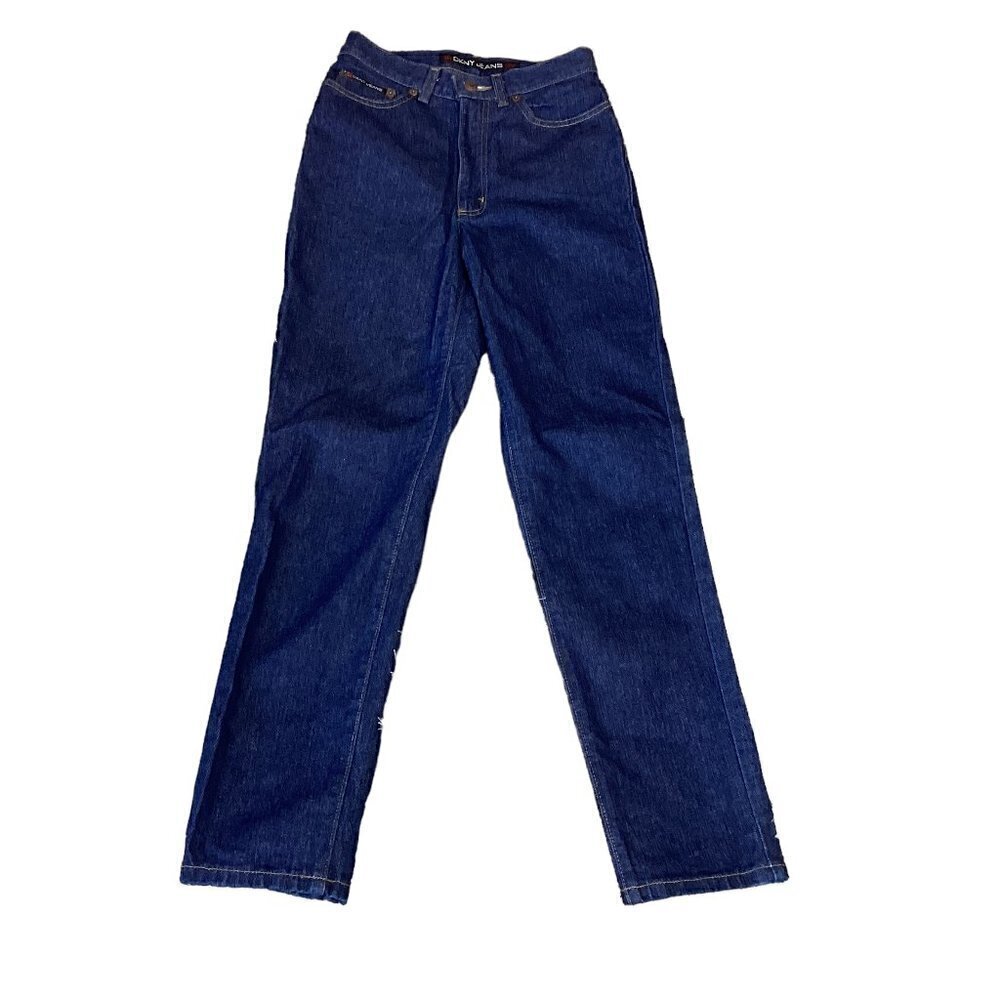 DKNY Mid/Hi Rise 90s Mom Jean Sz 4R Dark Wash Blue #246A